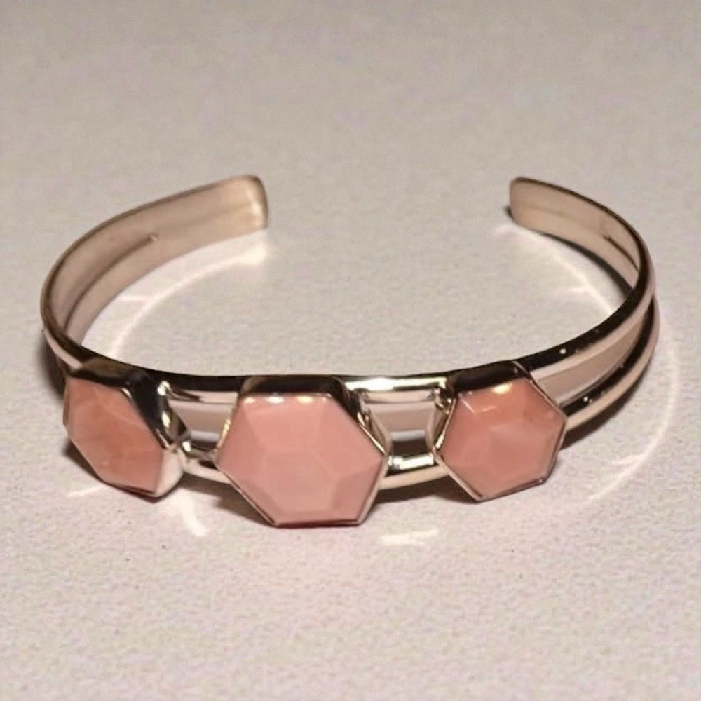 Gorgeous Sterling Silver Designer Jay King DTR Pink Opal cuff bracelet